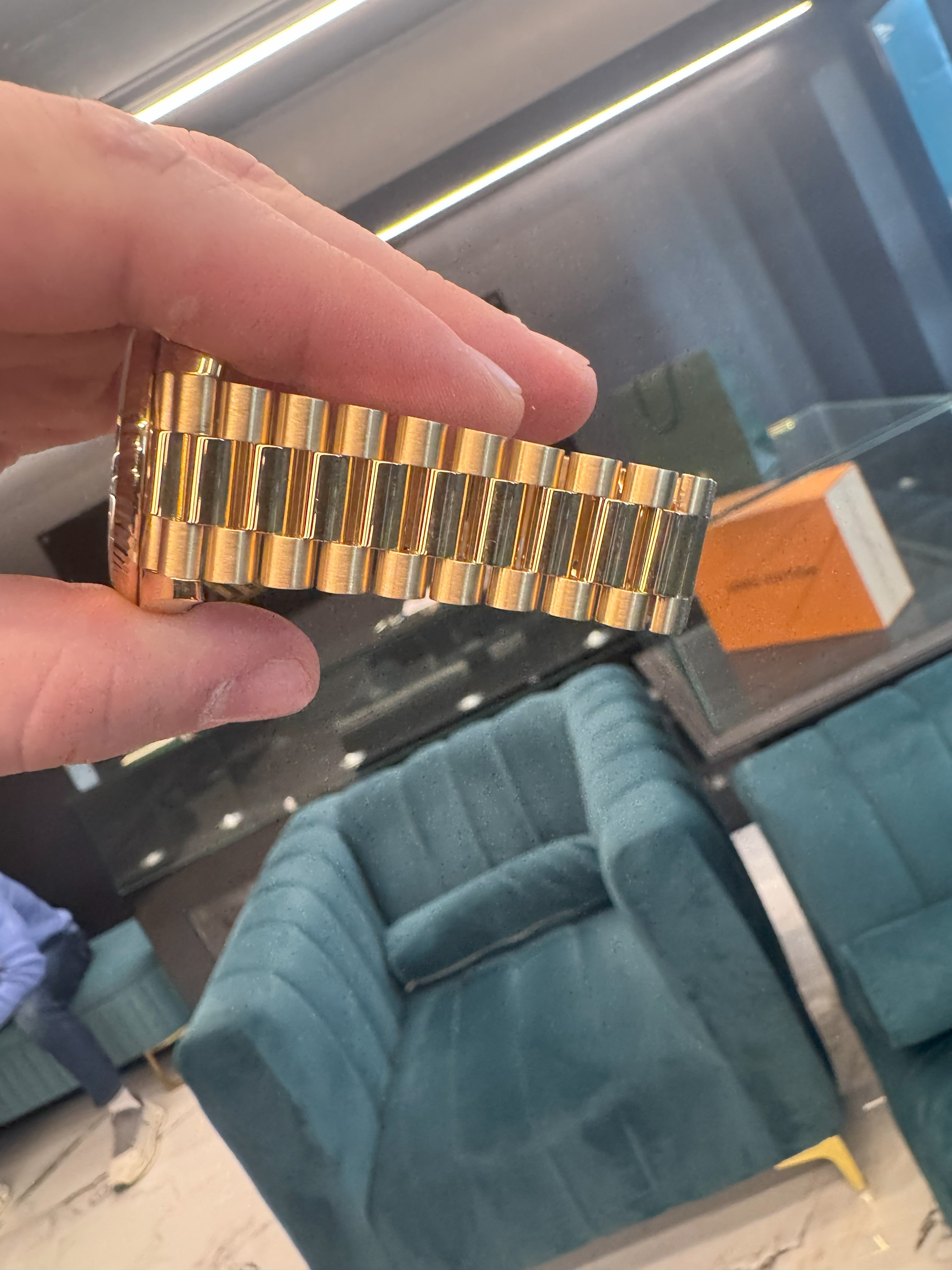 Rolex Day-Date 40mm 18k Gold Champagne Baguette Dial 228238